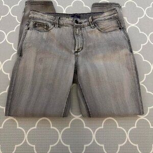 NYDJ Y2K gray wash super skinny jeans.